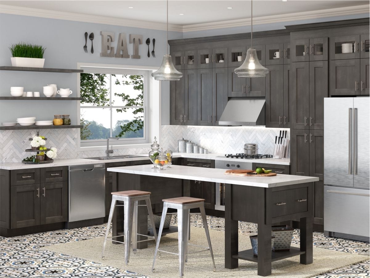Shaker Cinder is new dark color cabinets which gives the modern touch in your kitchen & bathroom. Buy today from supreme international USA Tampa & Orlando